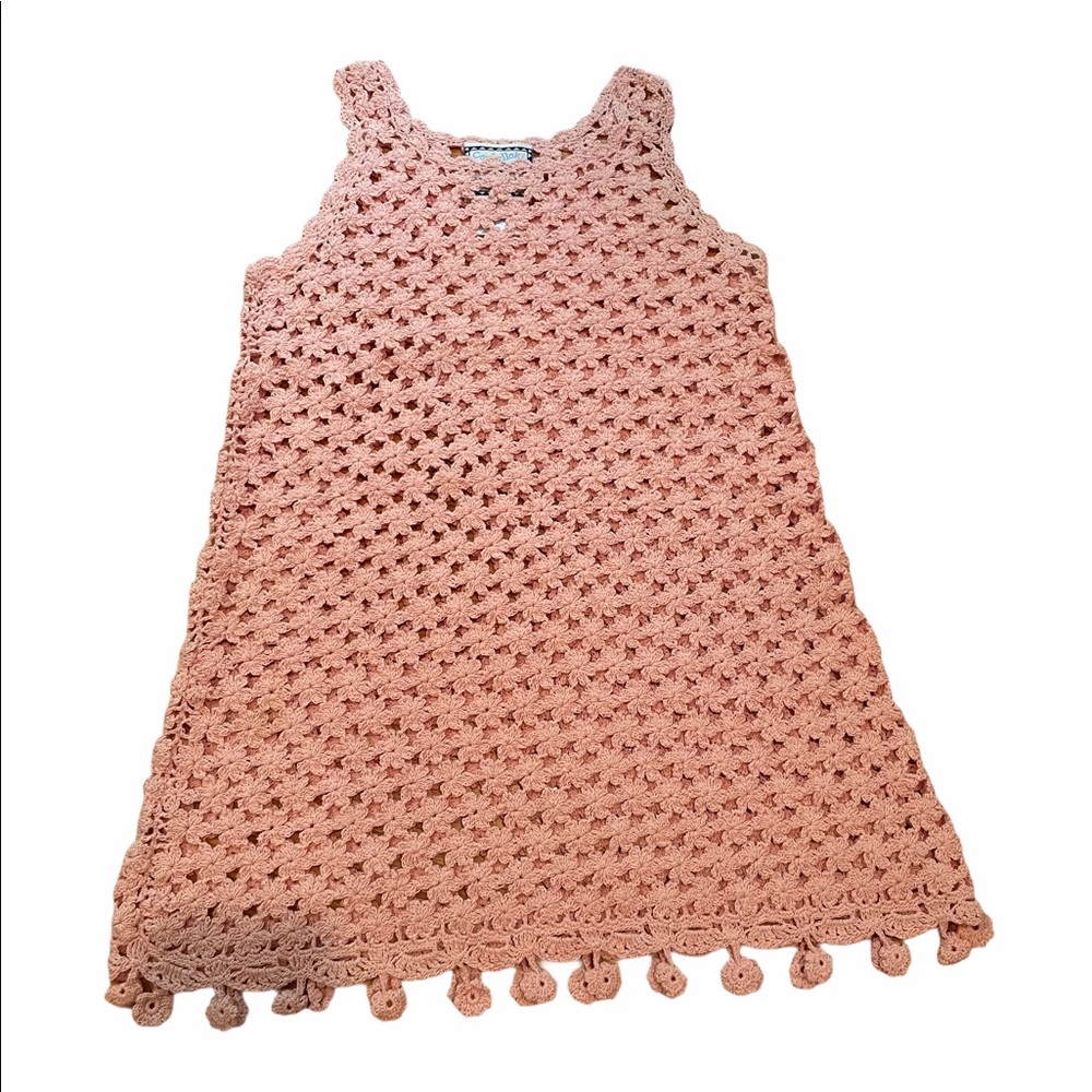 Cornelloki Pink Crocheted Dress Size 2 Vintage